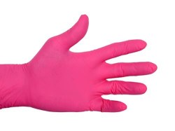Pink Nitrile Powder free examination gloves