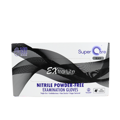 Super Care Powder Free Extra Lite gloves Black